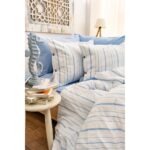 Marcalanya Doğal Ipliği Boyalı Çift Kişilik Pamuklu Nevresim Takımı Kutulu Duvet Cover Set (Lastikli Çarşaf) - Görsel 2
