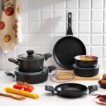 Schafer Rock Stone Tencere Seti 10 Parça-Siyah