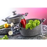 Oms Granit Derin Tencere 24 cm Gri - Görsel 5