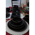 Keramika Ege Siyah Gold Yemek/Kahvaltı Takımı 44 Parça 6 Kişilik - Görsel 3