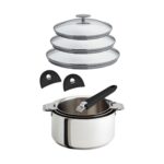 Cristel Mutine Çıkarılabilir Kulplu 9 Parça Paslanmaz Çelik Tencere Seti - Görsel 2