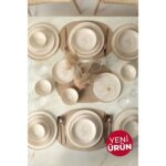 Keramika Taupe Bloom Nordıc Yemek Takımı 24 Parça 6 Kişilik 22519-20-28-29