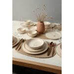 Keramika Taupe Bloom Nordıc Yemek Takımı 24 Parça 6 Kişilik 22519-20-28-29 - Görsel 5