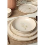 Keramika Taupe Bloom Nordıc Yemek Takımı 24 Parça 6 Kişilik 22519-20-28-29 - Görsel 2