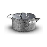 Brioni Stone-H 24 cm Çizilmez Yanmaz Yapışmaz Derin Tencere - Görsel 2