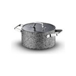 Brioni Stone-H 22 cm Çizilmez Yanmaz Yapışmaz Derin Tencere - Görsel 2