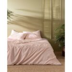 Madame Coco Juin Çift Kişilik Pamuklu Baskılı Nevresim Takımı - Pudra