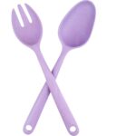 Mcreative Salata Kaşık,çatal Seti Bambu Çevreci Model,mor