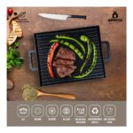 Amboss Döküm Izgara Tavası 26x32 cm Titanyum Kaplama ile Mangal Lezzeti Sunar