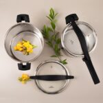 Jumbo Spark 8 Parça Paslanmaz Çelik Derin Tencere Seti, Cam Kapaklı 24 cm – İndüksiyon ve Fırın Kullanımına Uygun - Görsel 5