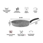 Taç Ultra Granit Kaplama 28 cm Düz Tava – Çizilmez Yüzey, Eşit Isı Dağılımı ve Dayanıklı Uzun Ömürlü Kullanım - Görsel 5