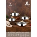 Amboss Stone Gold 8 Parça Çelik Cam Kapaklı Tencere Seti - Görsel 2