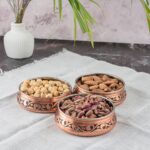 Dmt Copper Home Dmt Gaziantep Bakır Kahvaltı Tabağı Seti Kahvaltı Kasesi Çerezlik Seti El Işlemesi(Kutulu-Tepsili) Çap:11 cm