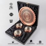 Dmt Copper Home Dmt Gaziantep Bakır Kahvaltı Tabağı Seti Kahvaltı Kasesi Çerezlik Seti El Işlemesi(Kutulu-Tepsili) Çap:11 cm - Görsel 2