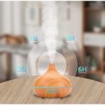 Hzl 500ml Kumandalı Rgb 7 Led Işıklı Ahşap Aroma Terapi Hava Nemlendirici - Görsel 3