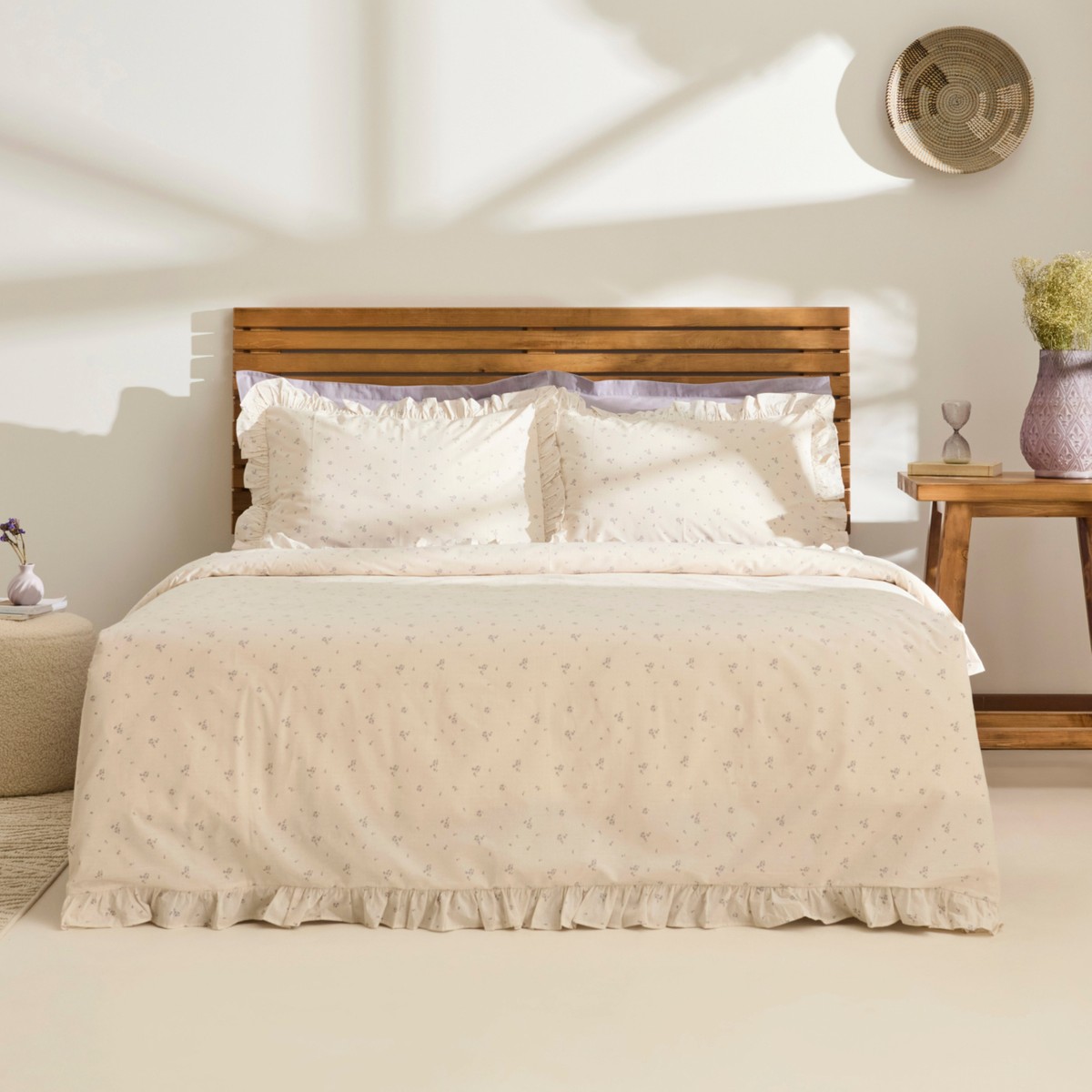 110000966398065.jpg Kaşmir Home Alesya %100 Pamuk Çift Kişilik Nevresim Takım Lila - Görsel 1