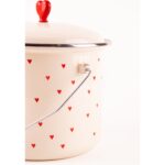Emaylab Cupid Kalp Desenli Emaye Yoğurt Tenceresi/ Çok Amaçlı Bakraç (20CM-3 Litre) - Görsel 5