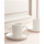 Madame Coco Ligne Porselen Kahve Fincan Seti 6 Parça Zarif Beyaz Renk Özel Tasarım Şık Model