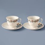 Bella Maison Vintage Porselen 2'li Kahve Fincanı Mavi (90 cc)