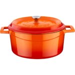 Lava Döküm Beşli Tencere Tava Seti Trendy-Turuncu - Görsel 2