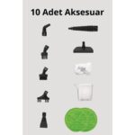 Kiwi KSC-4220 Çok Fonksiyonlu Ayarlanabilir Seviyeli 10 Aparatlı Dikey Buharlı Mop - Buharlı Temizleyici - Görsel 3