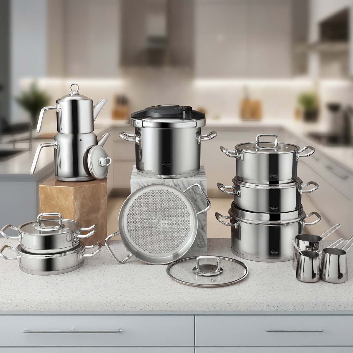 110000973683780.jpg Aryıldız 22 Parça Paslanmaz Çelik Derin Tencere Seti – Cam Kapaklı, Ergonomik Saplı, Kolay Temizlik, 20-24 cm - Görsel 1