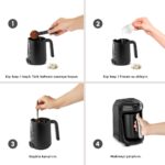 Karaca Hatır Hüps Quartz Közde Türk Kahvesi, Sütlü Türk Kahvesi, Sütlü İçecek Hazırlama Makinesi 5 Fincan Kapasiteli Bol Köpüklü Black Chrome - Görsel 4