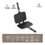 Amboss Ambos KUV-0274 Kuvars Ocak Üstü Döküm El Tost Makinesi Siyah - Görsel 2