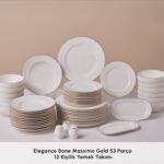 Karaca Elegance Bone Massimo 53 Parça 12 Kişilik Yemek Takımı Gold - Görsel 3