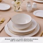 Karaca Elegance Bone Massimo 53 Parça 12 Kişilik Yemek Takımı Gold - Görsel 5