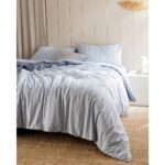 Madame Coco Amelia Tek Kişilik Pamuklu Armürlü Nevresim Takımı - Mavi - Görsel 2