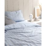 Madame Coco Amelia Tek Kişilik Pamuklu Armürlü Nevresim Takımı - Mavi - Görsel 3