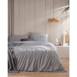 Madame Coco Amelia Tek Kişilik Pamuklu Armürlü Nevresim Takımı - Gri