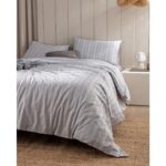 Madame Coco Amelia Tek Kişilik Pamuklu Armürlü Nevresim Takımı - Gri - Görsel 2