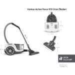 Karaca Vantuz Action Force X10 899 Watt Toz Torbasız Elektrikli Süpürge White - Görsel 2