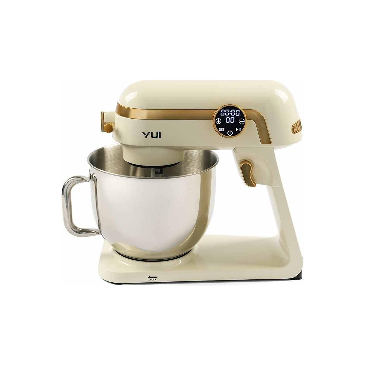 110000989905634.jpg Yui Easy Chef M123 1800W Güç 7l Hazne Stand Mikser Krem Gold - Görsel 1