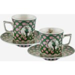Chiara Alessi Allure Yeşil Porselen Kahve Fincan Seti 120 ml - Görsel 3