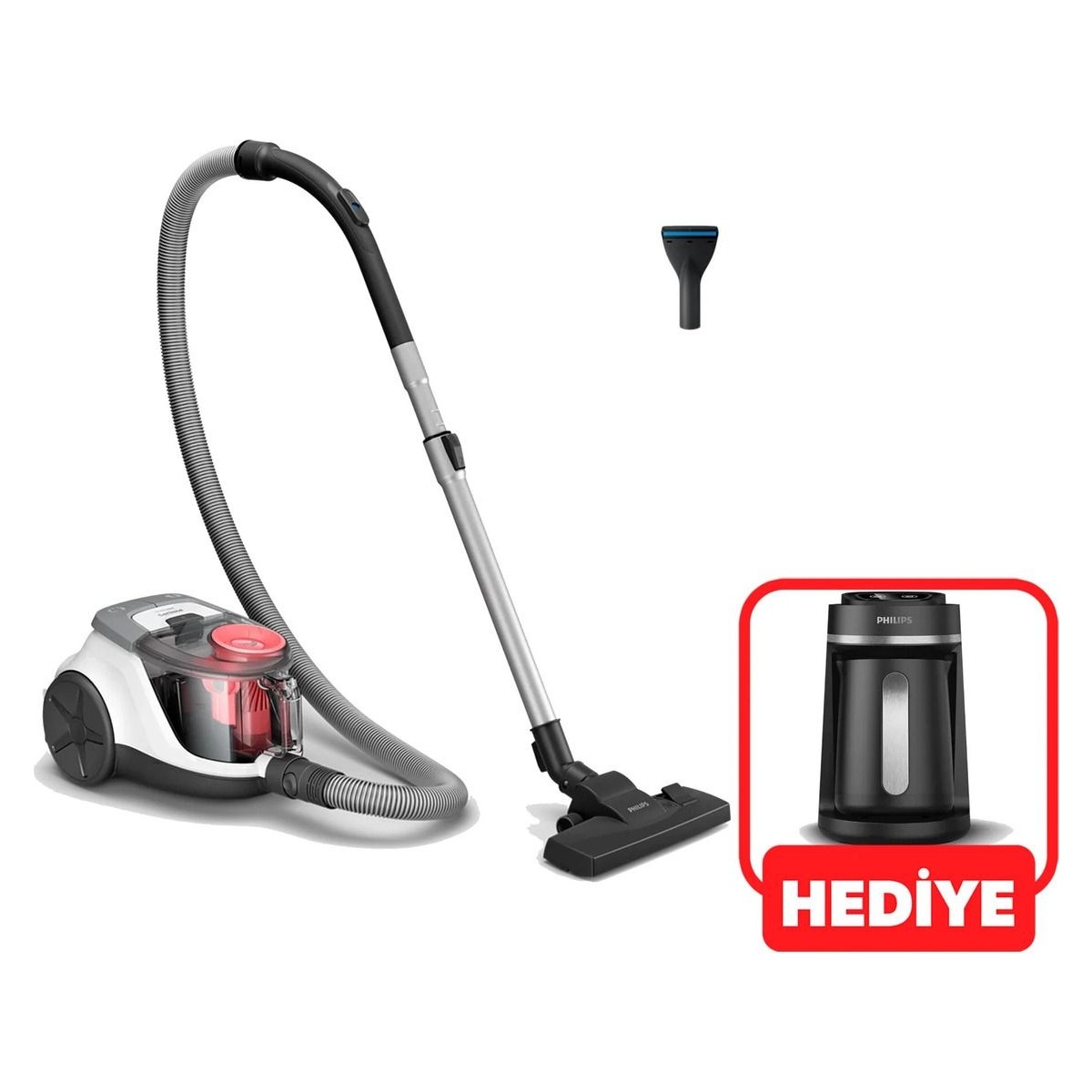 110000992760103.jpg Philips Xb2142/09 850 W Toz Torbasız Süpürge Türk Kahve Makinesi Li - Görsel 1