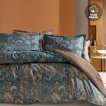 Yataş Alberta Çift Kişilik Saten Nevresim Seti - Petrol