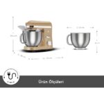 Karaca Mastermaid Chef Pro Çift Kollu Stand Mikser Mineral Gold 1750W - Görsel 2