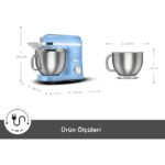 Karaca Mastermaid Chef Pro Çift Kollu Stand Mikser Royal BLUE 1750 W - Görsel 2