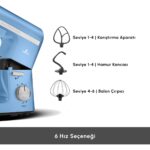 Karaca Mastermaid Chef Pro Çift Kollu Stand Mikser Royal BLUE 1750 W - Görsel 5