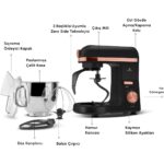 Karaca Mastermaid Chef Pro Çift Kollu Stand Mikser Matte Black Copper 1750 W - Görsel 3