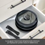 Karaca Biodiamond Easy Clip Çıkarılabilir Saplı İndüksiyon Tabanlı 12 Parça Tencere / Tava Seti - Görsel 5