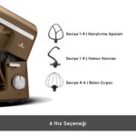 Karaca Mastermaid Chef Pro Çift Kollu 1750 W Stand Mikser – Ceviz Kahverengi, Yüksek Güçlü ve Dayanıklı Mutfak Yardımcısı - Görsel 5