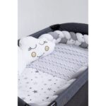 Bebemin Dünyası Maral Örgülü Park Beşik Uyku Seti Gri - Görsel 4