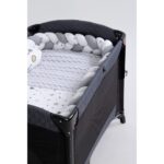 Bebemin Dünyası Maral Örgülü Park Beşik Uyku Seti Gri - Görsel 5