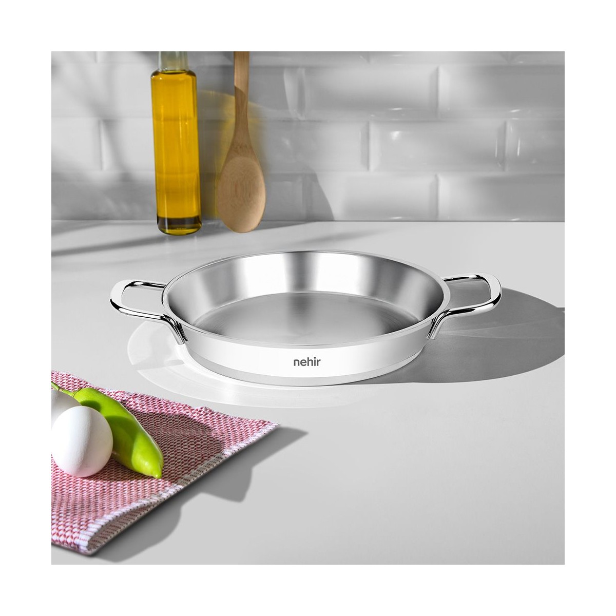 110000997224051.jpg Nehir Silver Çelik Italyan Omlet Sahan 16 cm Kapaksız - Görsel 1