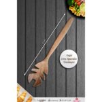 Montesev Doğal Ceviz Ağacı Ahşap Tahta Kaşık Spatula Kevgir Çatal Seti Ağaç Kaşık (4 Lü Set) Mta3 - Görsel 4