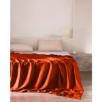 Madame Coco Ciel Tek Kişilik %100 Pamuk Saten Nevresim - Turuncu